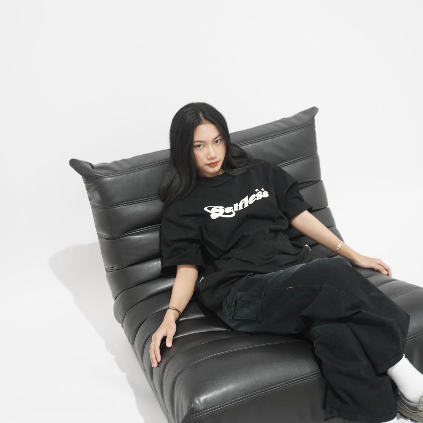 SELFLESSANDCARE - Oversized T Shirt Black - Planetary Circle