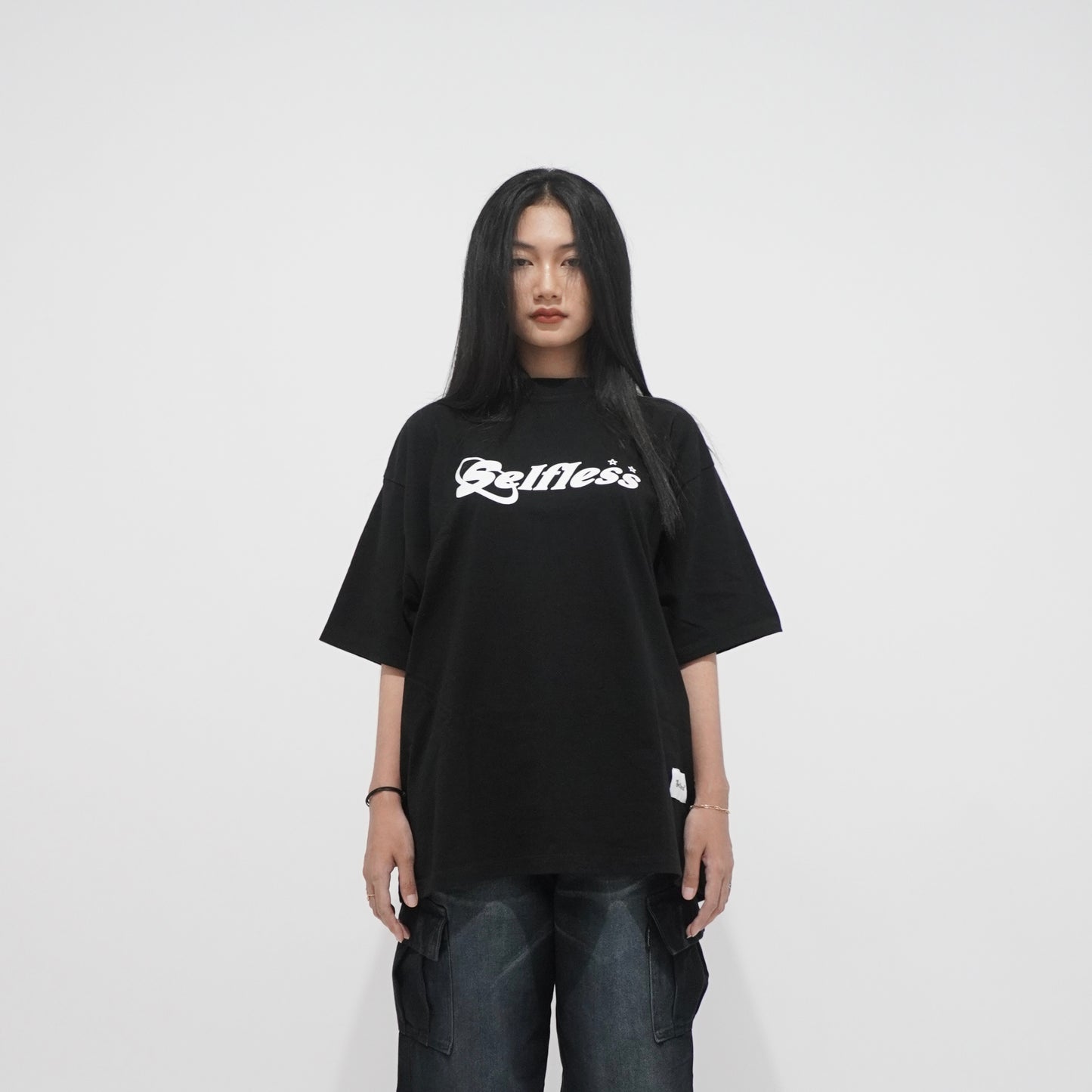 SELFLESSANDCARE - Oversized T Shirt Black - Planetary Circle